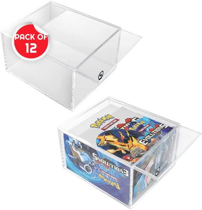 Boîte de boosters Pokémon avec couvercle coulissant anti-UV - Protection en acrylique EVORETRO 4,0 MM