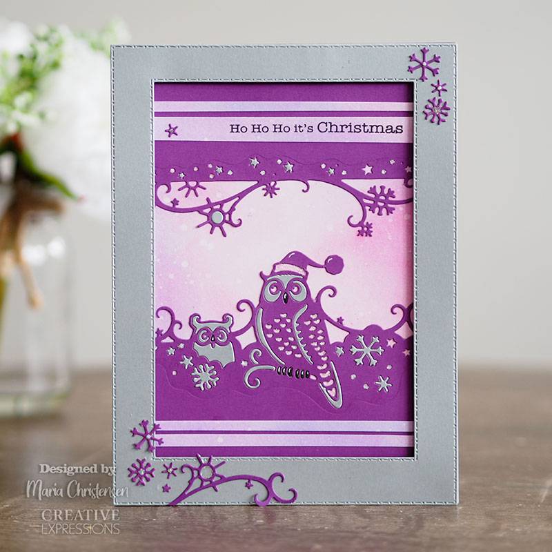 Matrice de découpe double liseré Creative Expressions Paper Cuts - Chouettes des neiges