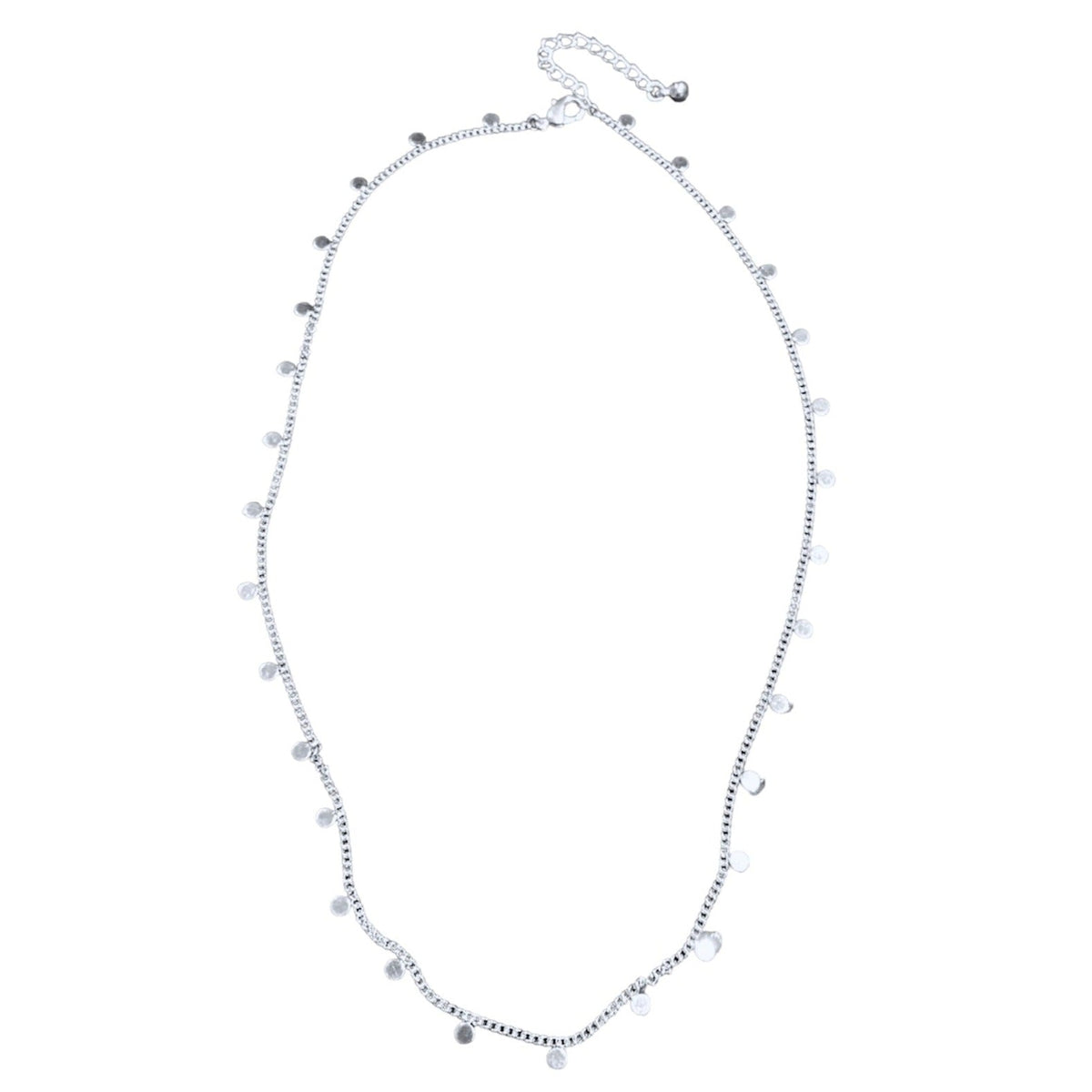 Collier délicat chaîne et disque en plaqué argent