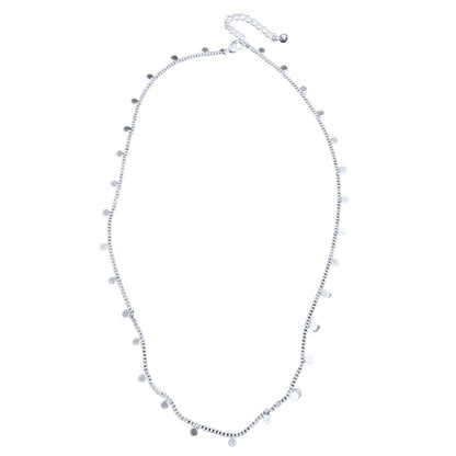 Collier délicat chaîne et disque en plaqué argent
