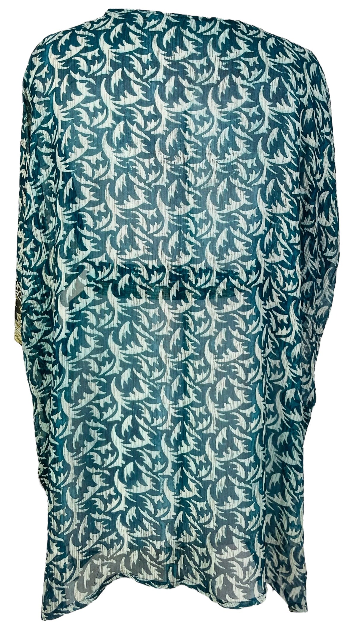 PRG7490 Veste à manches kimono en pure soie Sheer Avatar avec ceinture