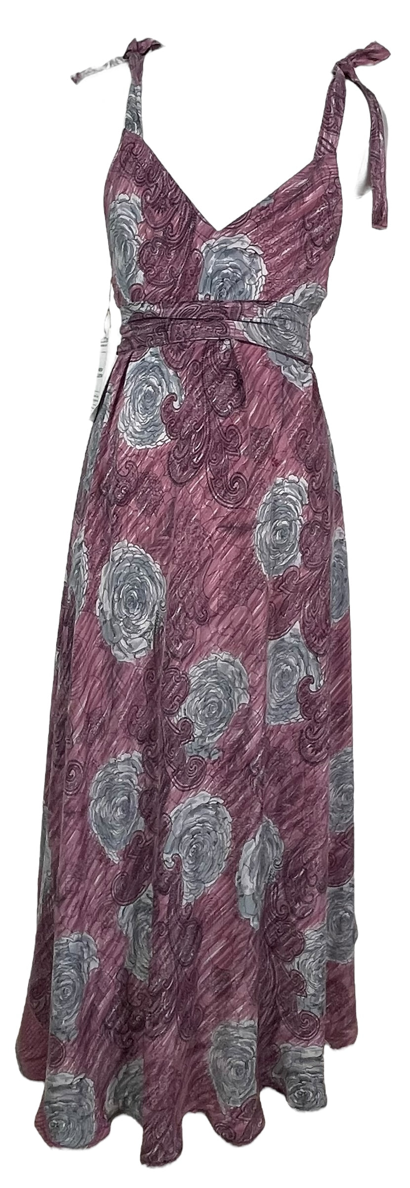 Robe longue en pure soie PRC7760 Avatar avec ceinture