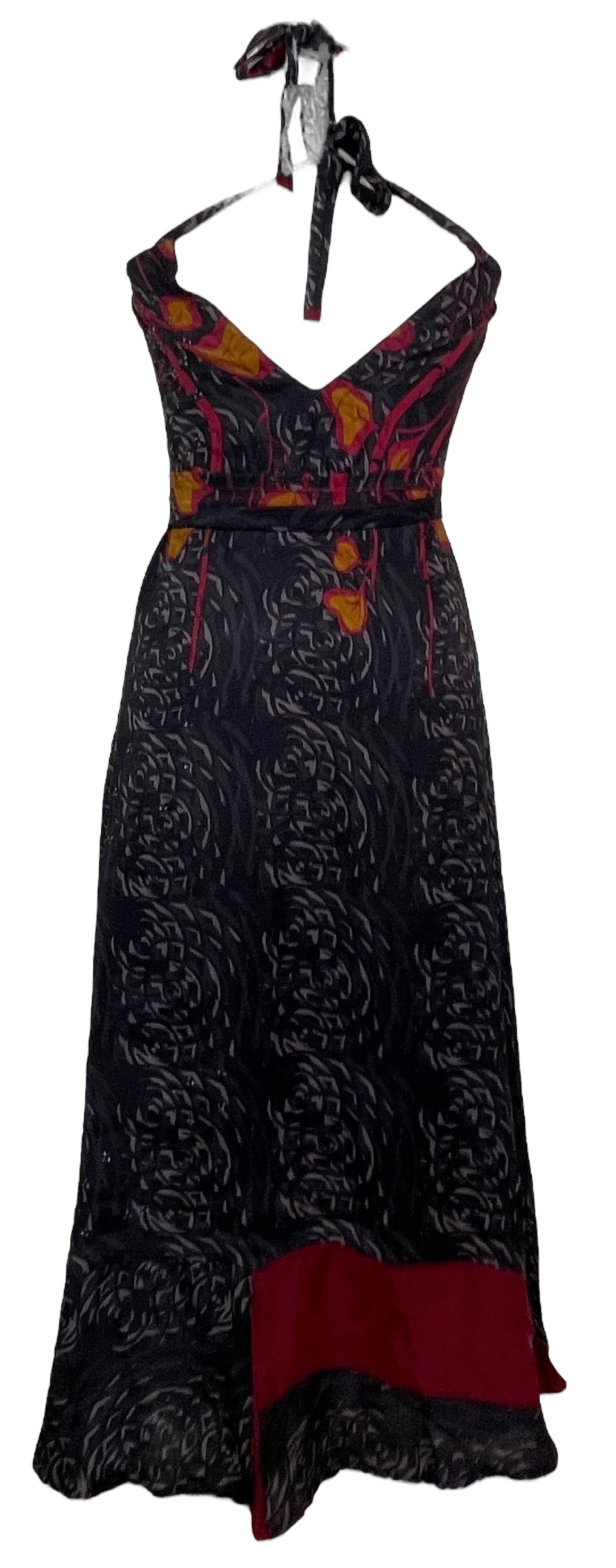 PRC7669 Robe longue en pure soie Avatar avec ceinture