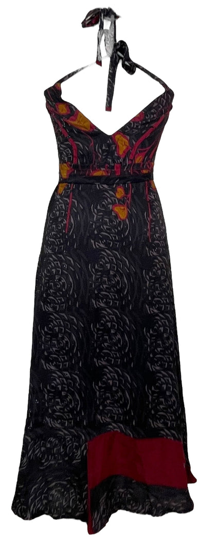 PRC7669 Robe longue en pure soie Avatar avec ceinture