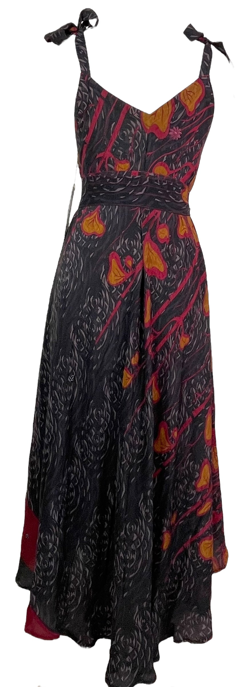 PRC7669 Robe longue en pure soie Avatar avec ceinture