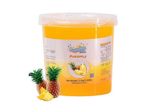 Pineapple Bursting Boba - 7 LB Jar - Popping Boba - Ships Free Within Canada on Orders Above CAD $199