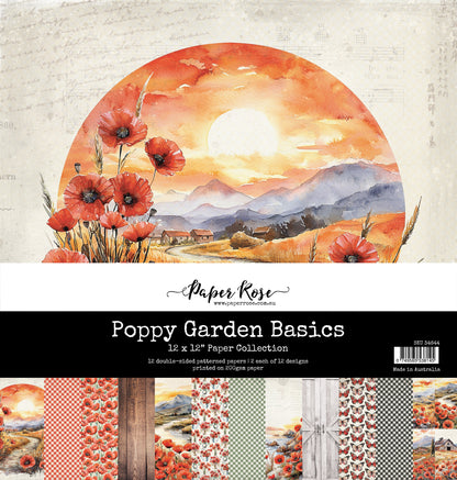 Collection de papiers Pavots de base 30x30 cm 34644