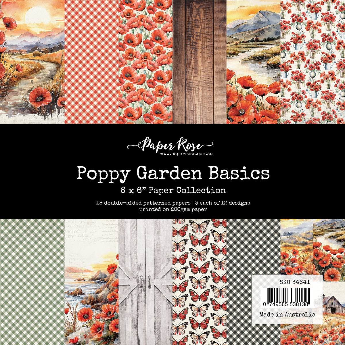 Collection de Papiers Jardin de Coquelicots 6x6 34641