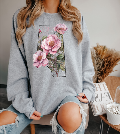 Chandail ras du cou unisexe « Wild Rose Province » | Vêtements Alberta