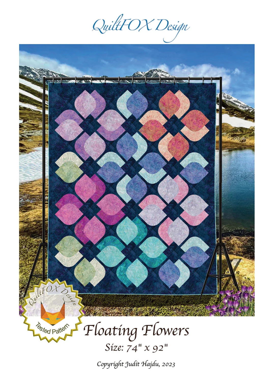 Quilt Fox - Floating Flowers - Stonehenge - Patron de courtepointe