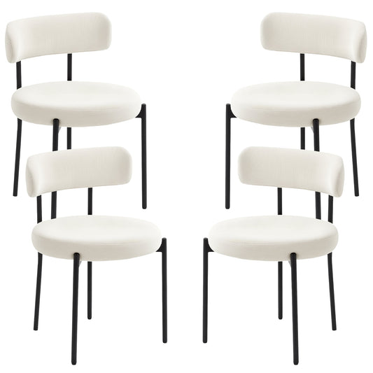 Avery 4 Pieces Modern Dining Chairs with Corduroy Upholstery-Beige