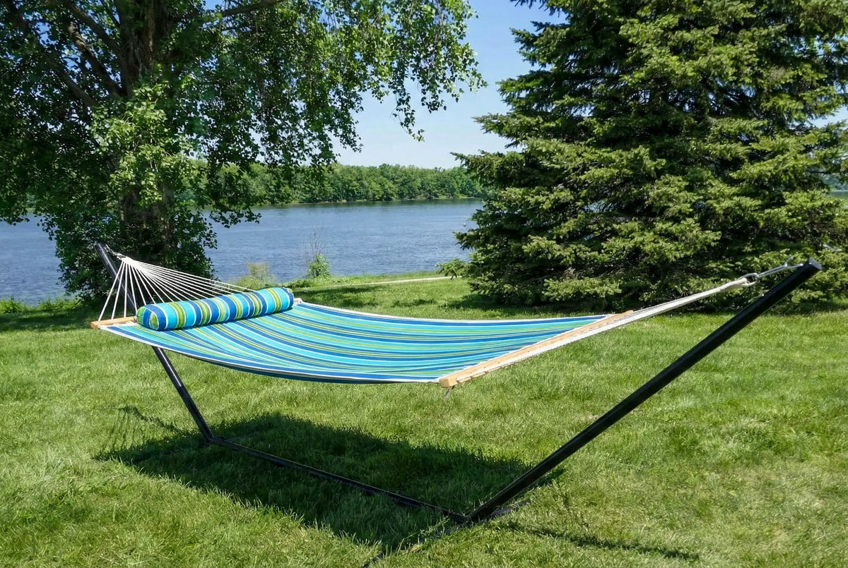 Hamac matelassé de luxe avec support à 3 pieds