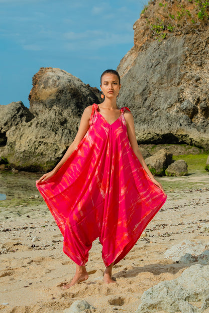 Barboteuse Tie-Dye Osseuse - Rose