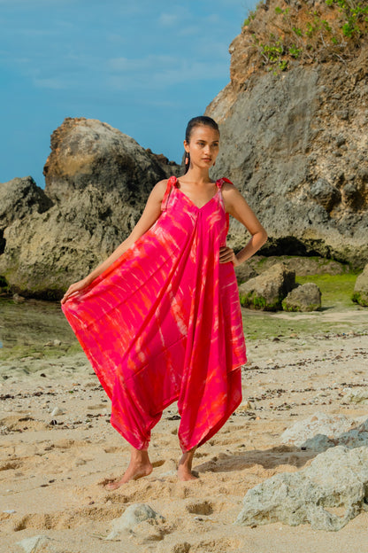 Barboteuse Tie-Dye Osseuse - Rose