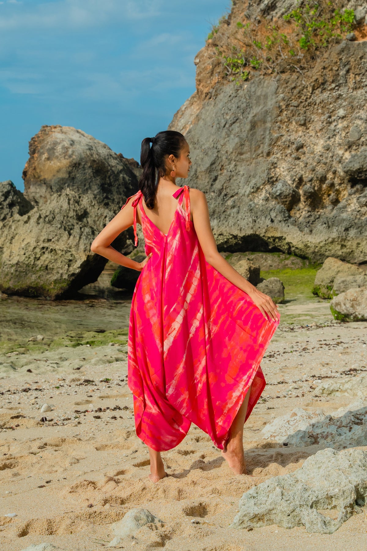 Barboteuse Tie-Dye Osseuse - Rose