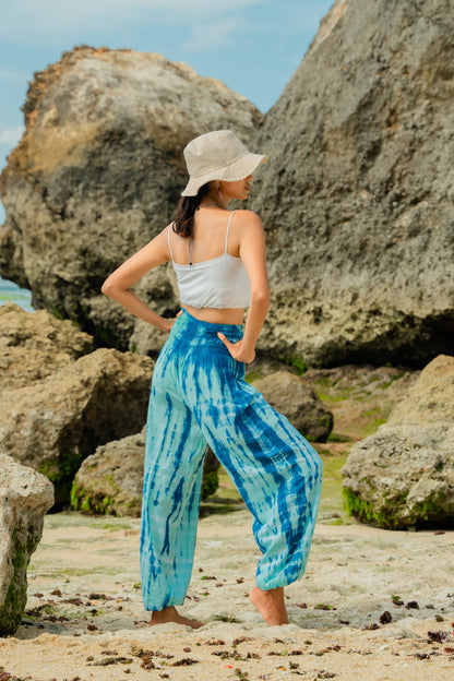 Bone Tie Dye Bali Pants - Blue