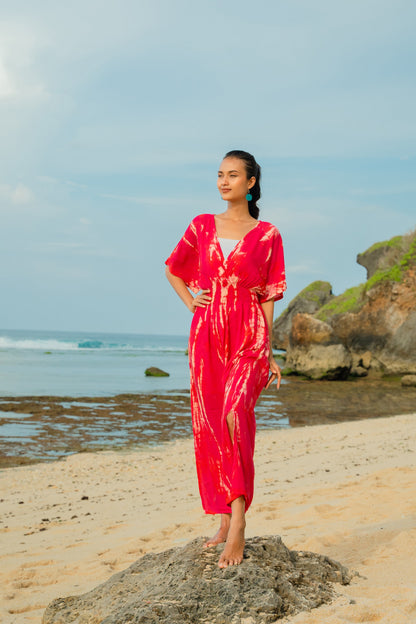 Bone Tie Dye Maxi Dress - Pink