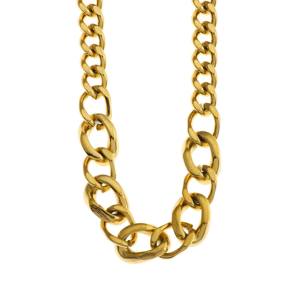 Collier Déclaration Grosse Chaîne Cubaine ROUEN avec Zircons