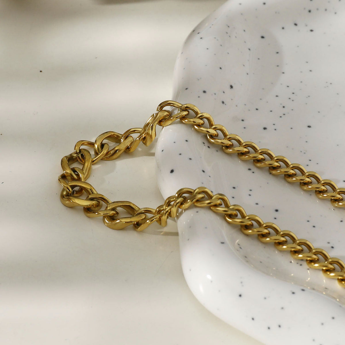 Collier Déclaration Grosse Chaîne Cubaine ROUEN avec Zircons
