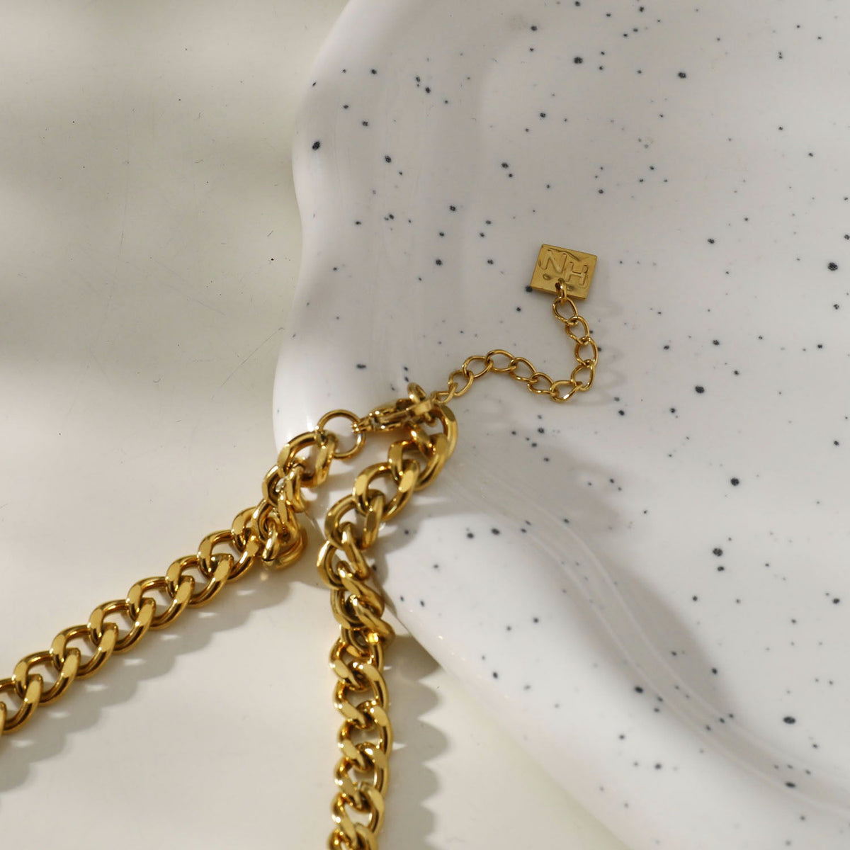 Collier Déclaration Grosse Chaîne Cubaine ROUEN avec Zircons