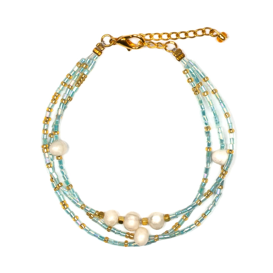 Triple Strand Bracelet With Pearls