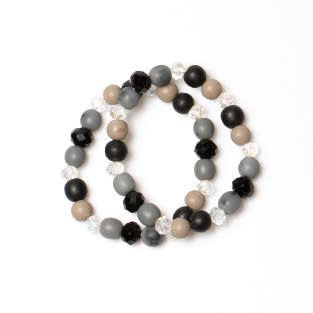 Beaded Elasticated Bracelet - Set of 2