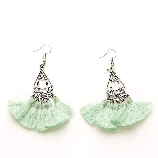 Tear Drop Tassel Earrings