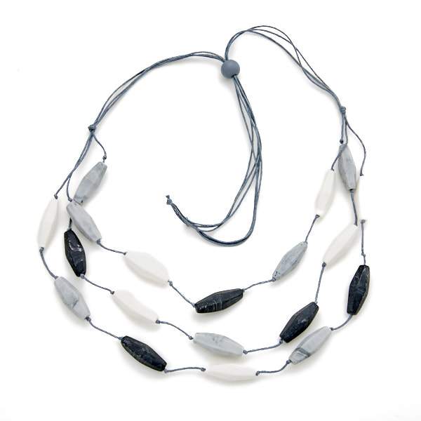 Triple Strand Resin Necklace