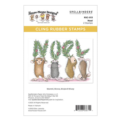 Set de tampons en caoutchouc Noel Cling de la collection House-Mouse Holiday