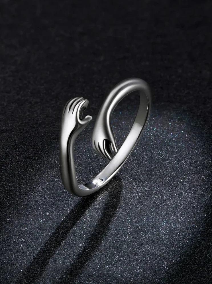 Sterling Silver Hug Ring (Adjustable)