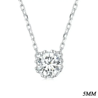 Gorgeous Shiny Choker - 925 Sterling Silver Geometric Cut Zircon Pendant Necklace