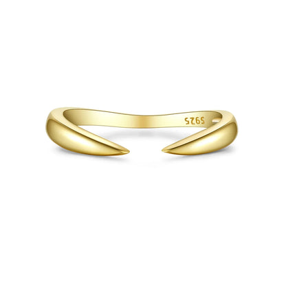 Bague ouverte Talon en argent sterling 925 doré