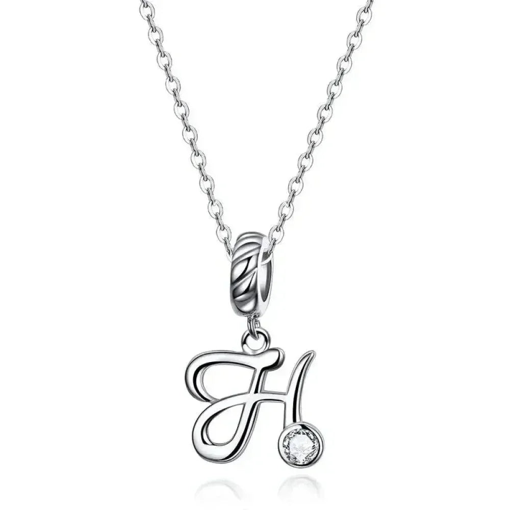 Collier classique avec initiale en argent sterling 925