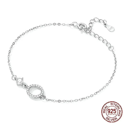 925 Sterling Silver Ring Chain Bracelet