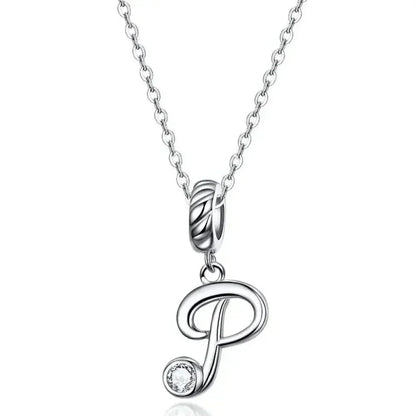 Collier classique avec initiale en argent sterling 925