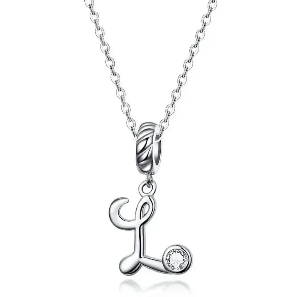 Collier classique avec initiale en argent sterling 925