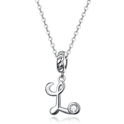 Collier classique avec initiale en argent sterling 925
