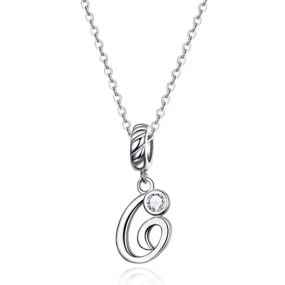 Collier classique avec initiale en argent sterling 925