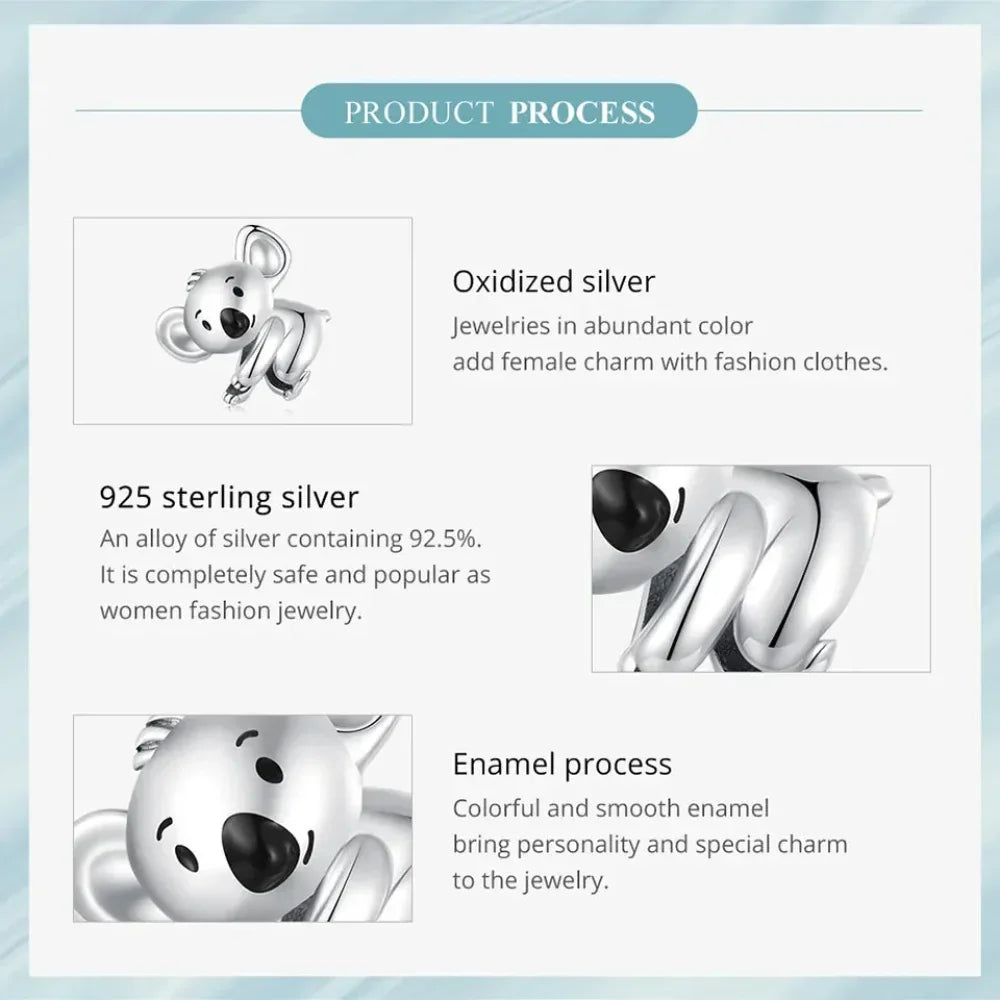 Pendentif Chien Argent Sterling 925 Véritable pour Bracelet - Caniche Teckel