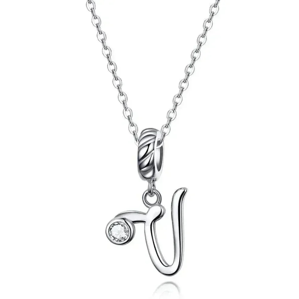 Collier classique avec initiale en argent sterling 925