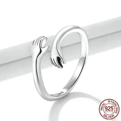 Sterling Silver Hug Ring (Adjustable)