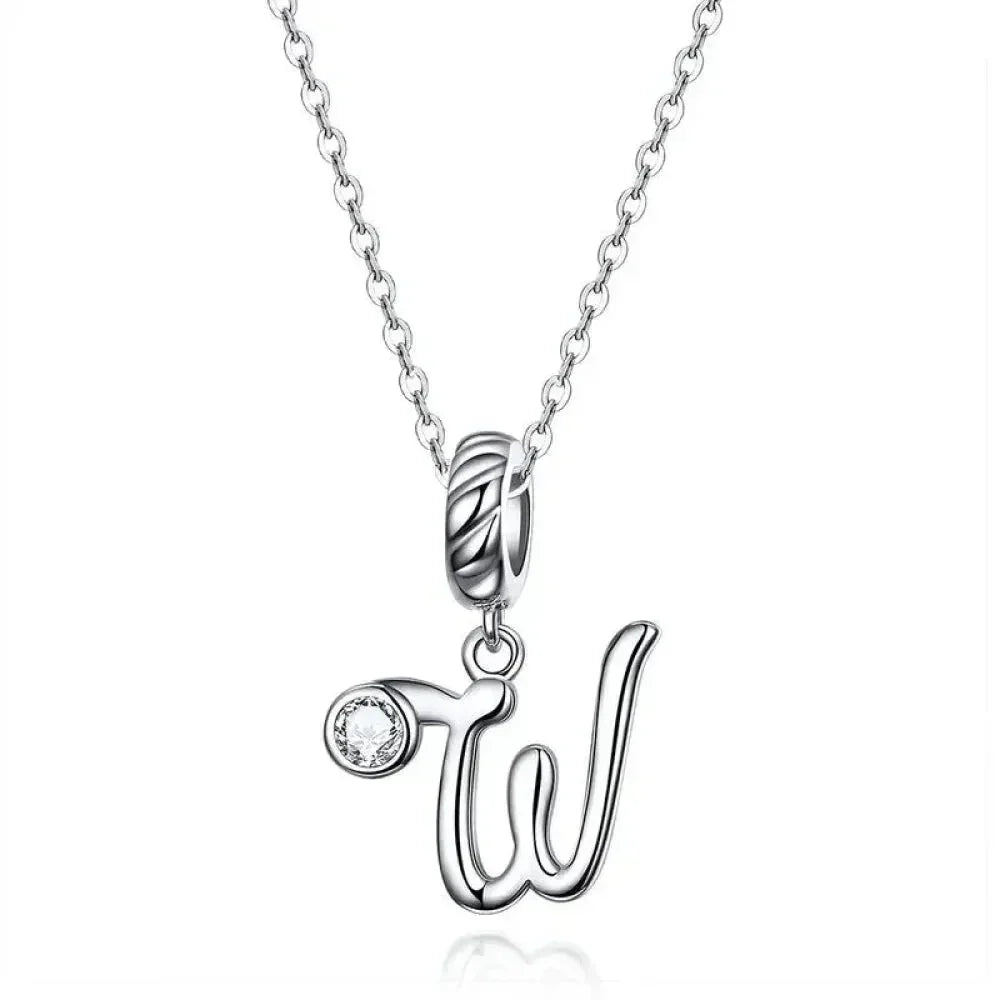 Collier classique avec initiale en argent sterling 925