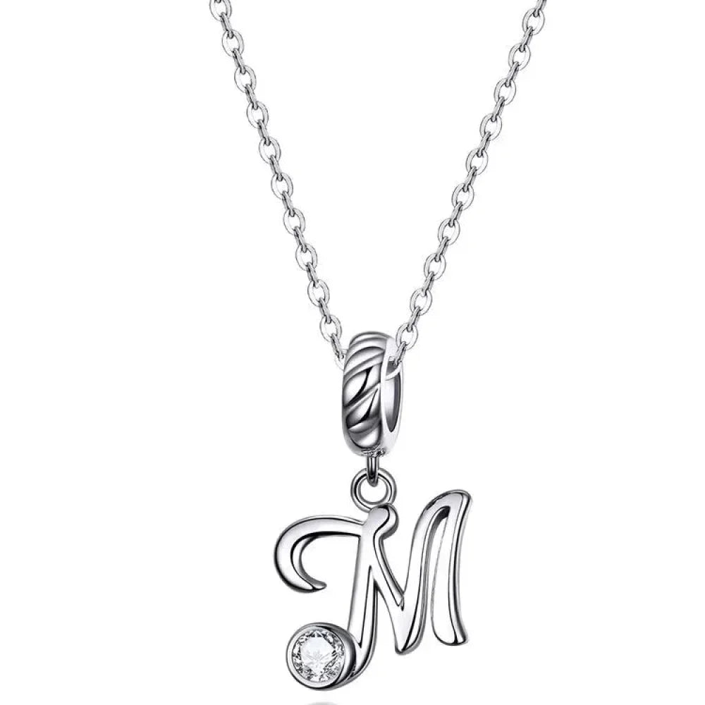 Collier classique avec initiale en argent sterling 925