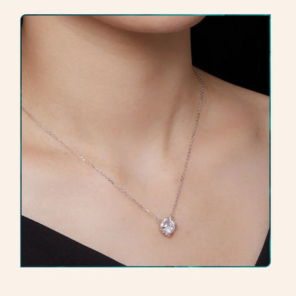 Dazzling Diamond Alternative: 1ct Moissanite Sterling Silver Pendant Necklace