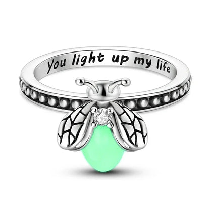 925 Sterling Silver Luminous Firefly Ring