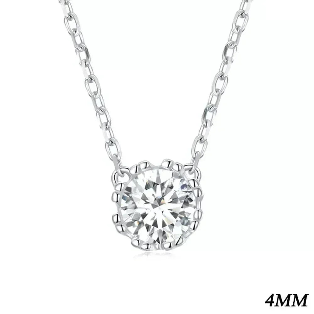 Gorgeous Shiny Choker - 925 Sterling Silver Geometric Cut Zircon Pendant Necklace