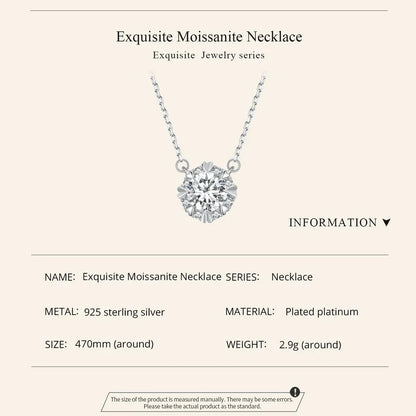 Dazzling Diamond Alternative: 1ct Moissanite Sterling Silver Pendant Necklace