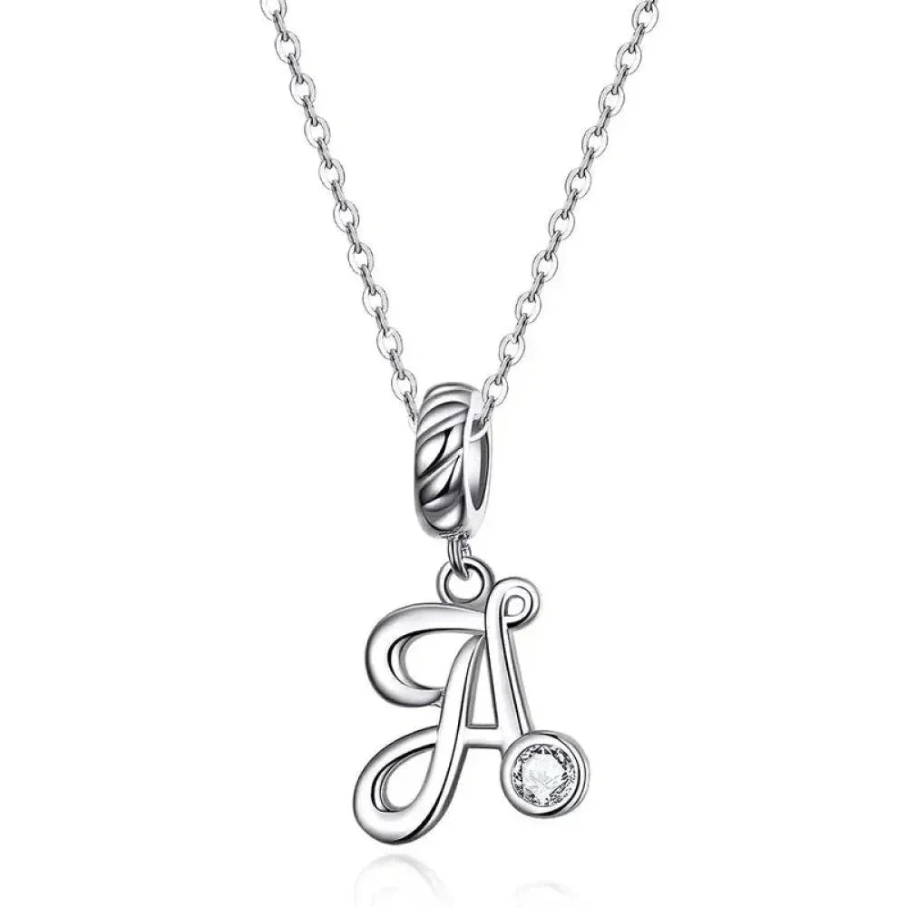 Collier classique avec initiale en argent sterling 925