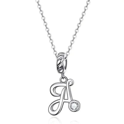Collier classique avec initiale en argent sterling 925