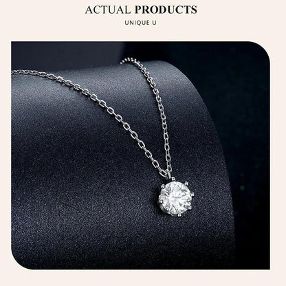 Dazzling 0.8ct Moissanite Sterling Silver Pendant Necklace